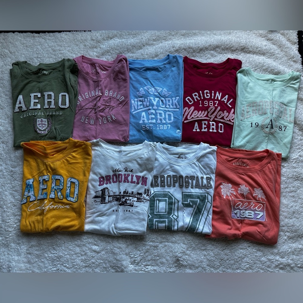 Bundle of Nine Aeropostale Short Sleeve Shirts Size Large